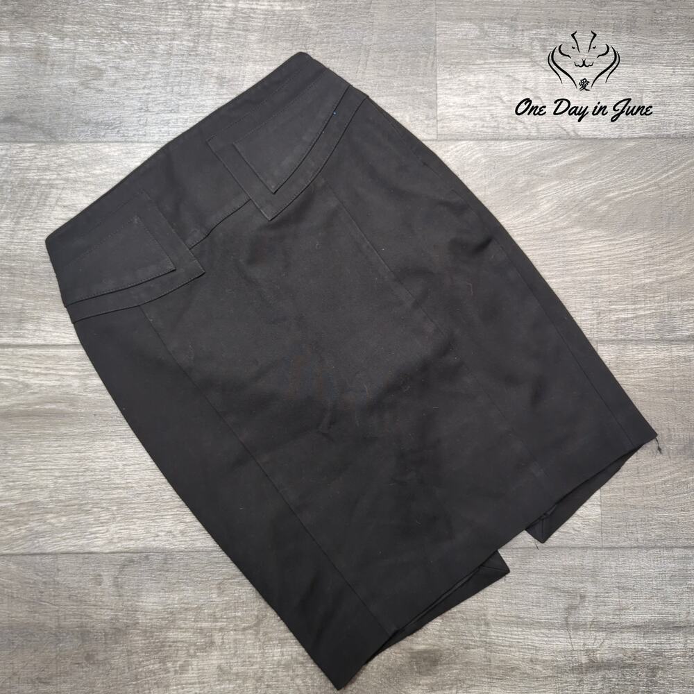 Express Black Pencil Skirt Faux Suede Paneled Career Skirt Size 00